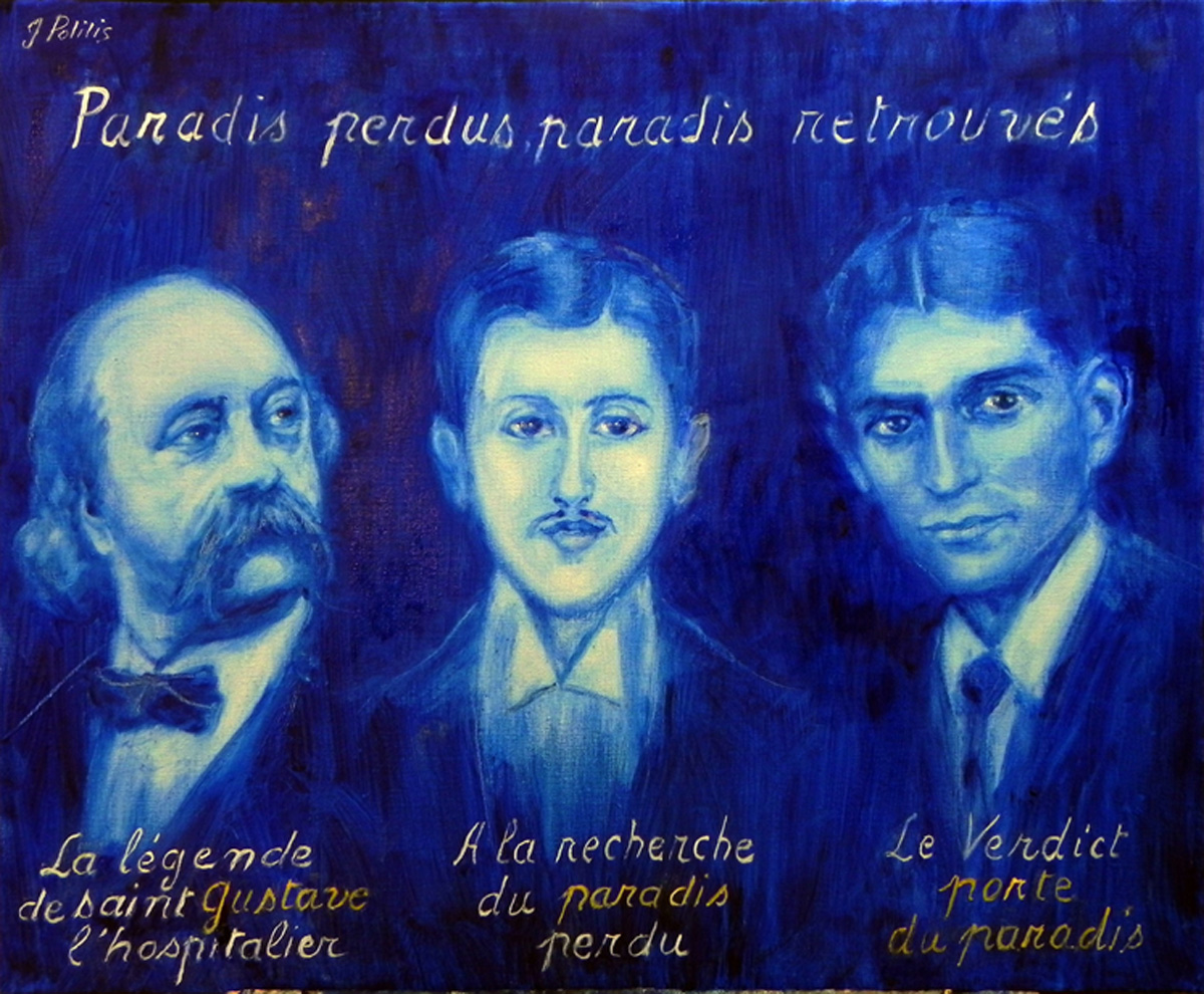 Trois génies, trois survivants, h. sur t. 60 x 73 cm